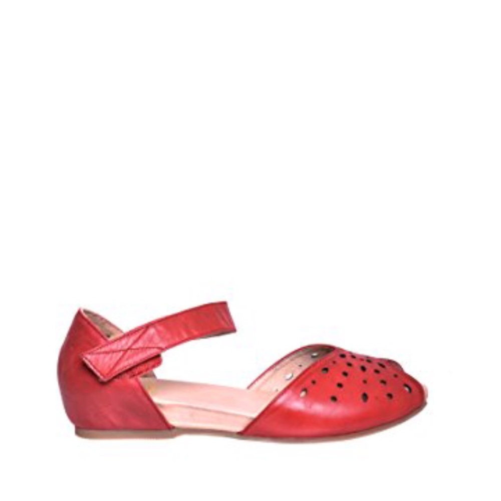 Red Butter Soft Calf Leather Perforated Mary Jane - Picture 4 of 4